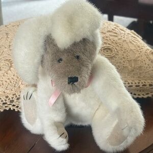 Boyds Bears Archive Series Fully Jointed Taupe Bear in White Bunny Suit